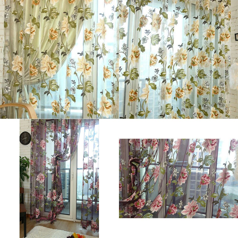 Luxe Sheer Gordijnen Voor Woonkamer De Slaapkamer Keuken Tule Voor Windows Voile Garen Gordijnen Gordijnen Voor Slaapkamer # P1