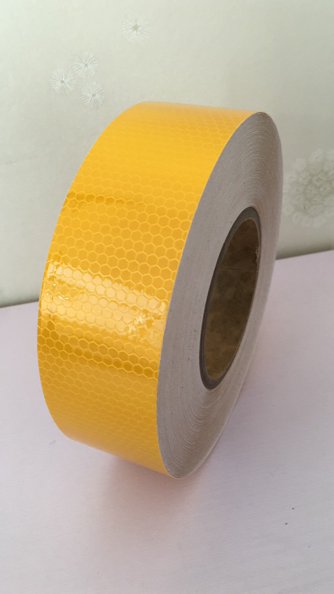 45m Reflective Lattice Luminous Paper Body Sticker Logo Warning Strip PVC Material Super Waterproof and Good Adhesion: gold yellow