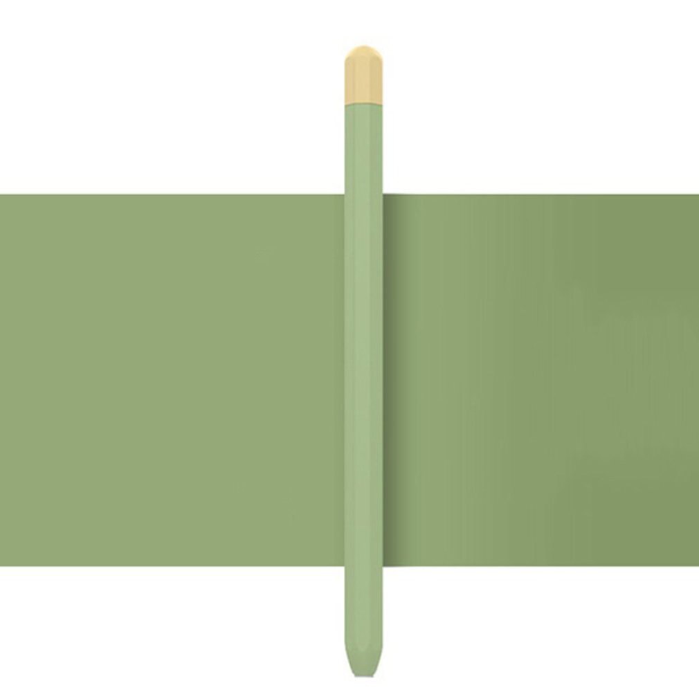 Adequado para apple pencil 1 caneta de escrita cor contraste silicone capa protetora anti deslizamento e anti gota caneta capa: Green