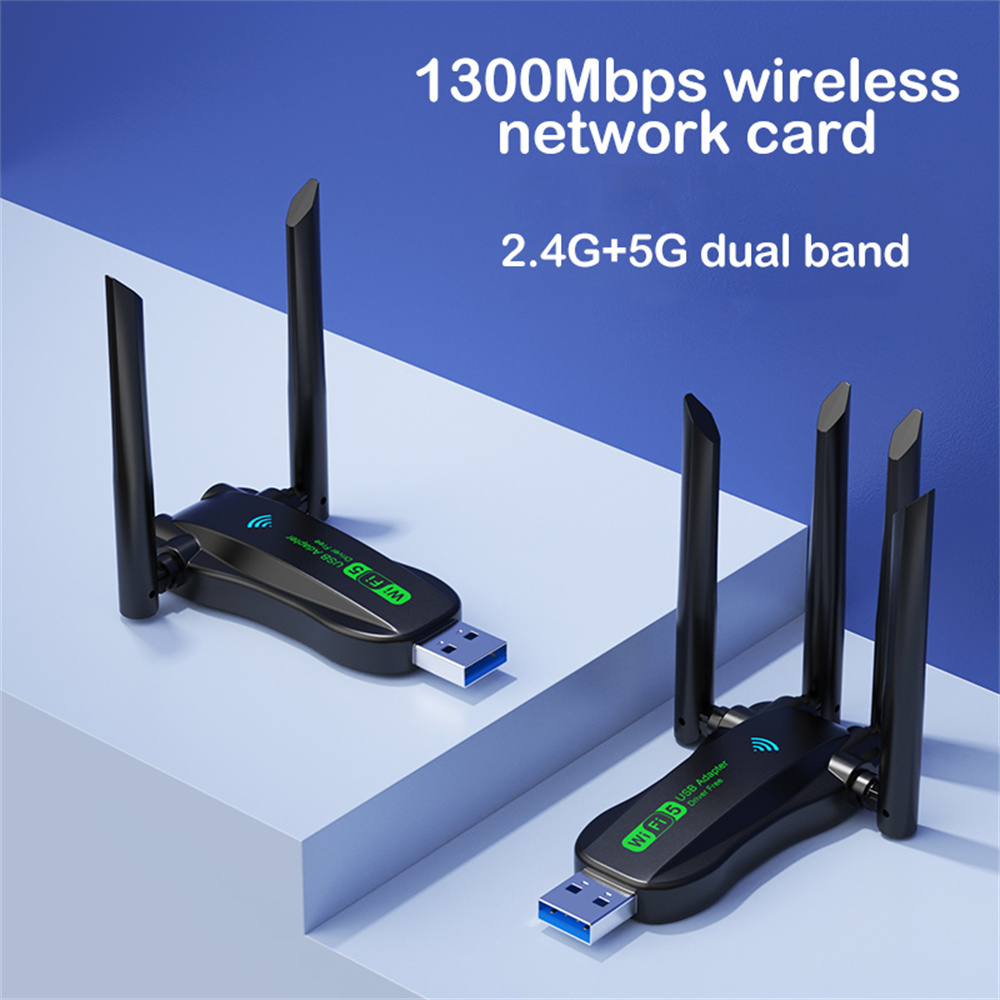 Dual Band USB wifi 1200Mbps Adapter 2.4GHz 5GHz WiFi with 4 Antenna PC Mini Computer Network Card Receiver