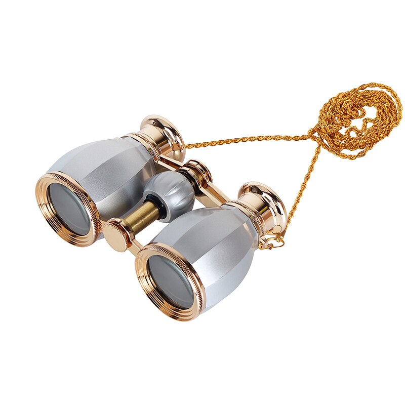 AOMEKIE 4X30 Opera Glasses Theater Binoculars Metal Frame Optical Lens Telescope with Chain for Women Girls