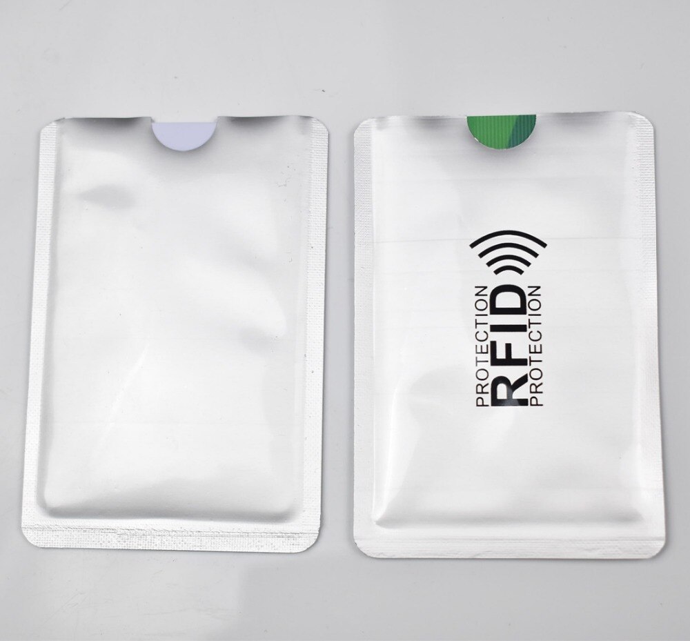 Manchon pour cartes Rfid anti-balayage, 6.3x9.1cm, 1 pièce/lot, blocage des cartes bancaires de Protection, porte-cartes de crédit en Aluminium