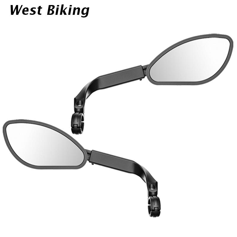 MTB Road Bike Handlebar Side Safety Rear View Mirror Bicycle Stainless Steel Lens Mirror 360 Degree Rotate: A pair
