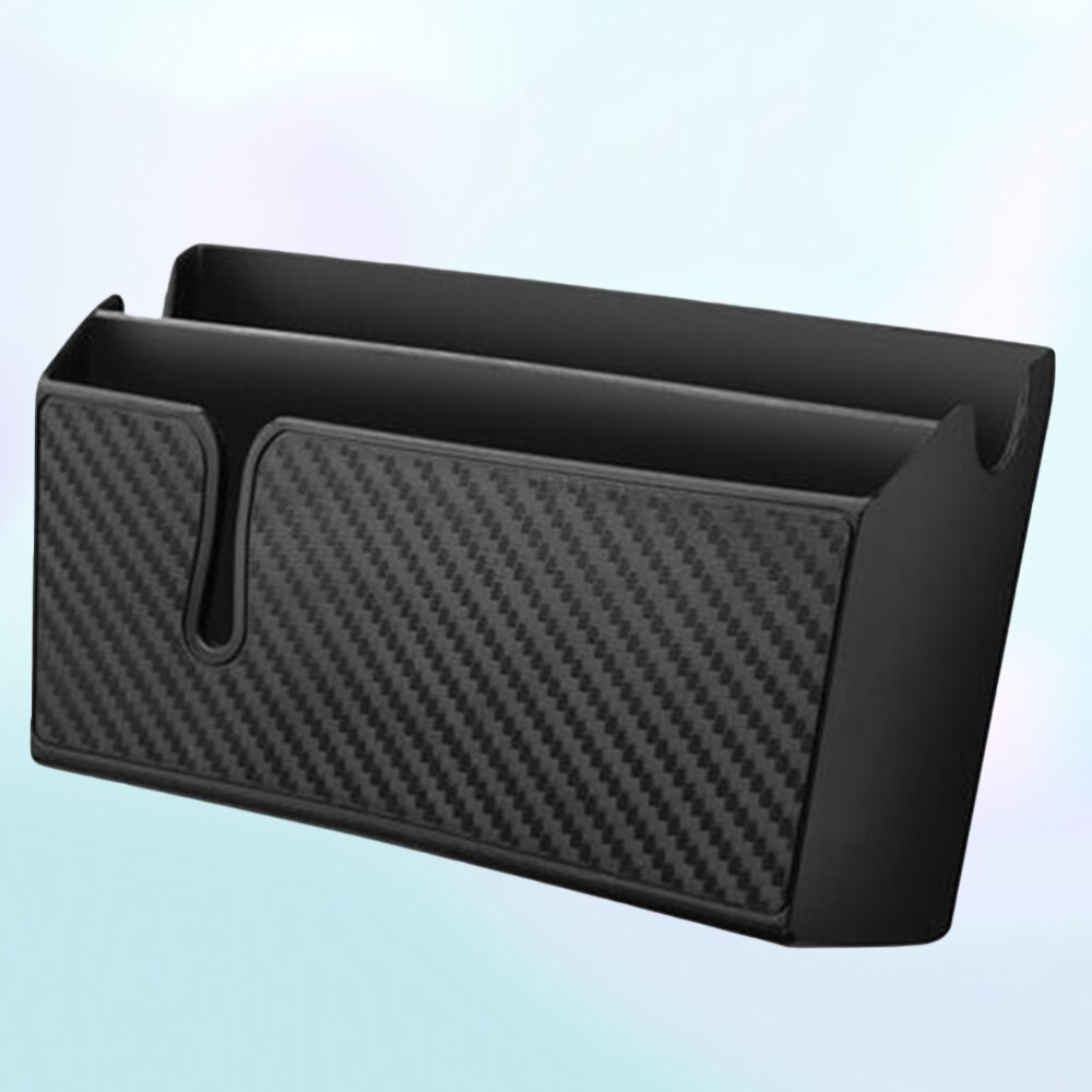 Double Layer Car Organizer Self-adhesive Dashboard Armrest Door Pocket - Size (Black): Black 1