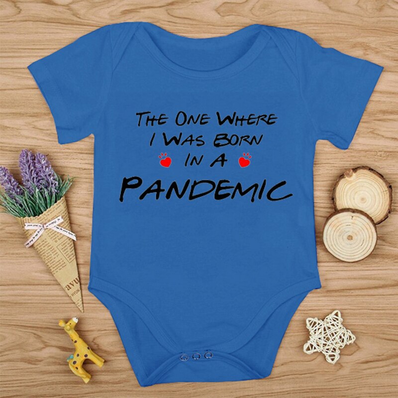 Mono de una pieza con cuello redondo para bebé, monos con manga corta y letras para recién nacidos, Body de algodón para bebés, ropa para niño pequeño: Azul / 6 meses