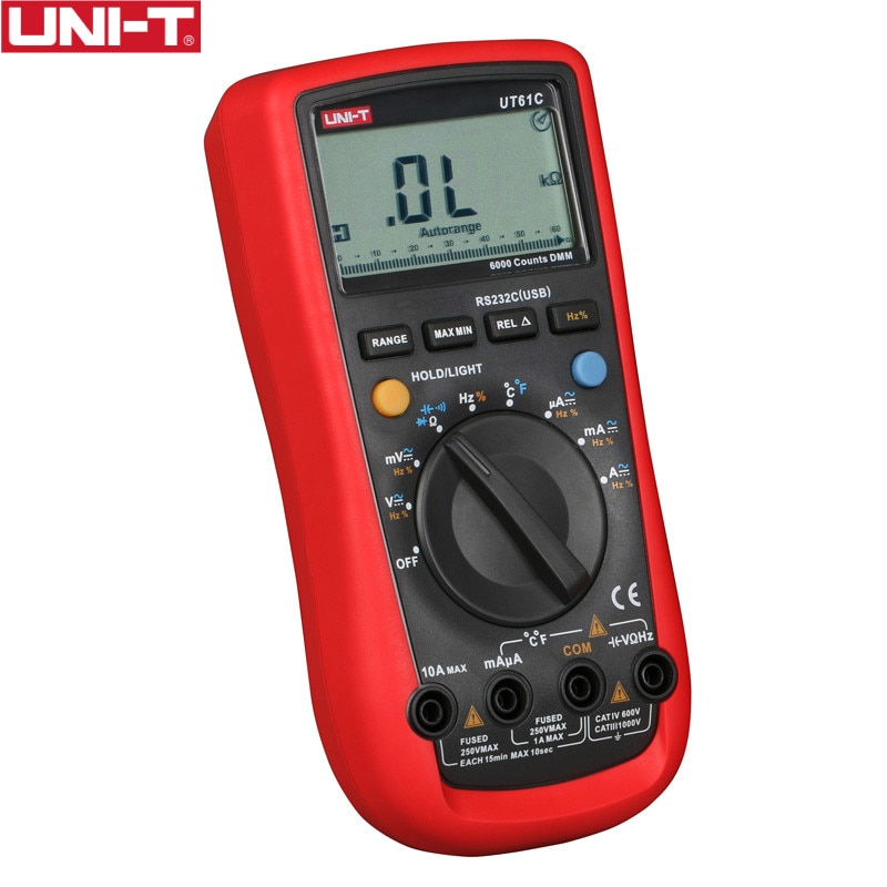 UNI-T UT61C Digital Multimeter AC 1000 V RS232 PC Verbinden Daten Berechnen Diode LCD Hintergrundbeleuchtung 0,5 S Schnelle Prüfung Temperatur