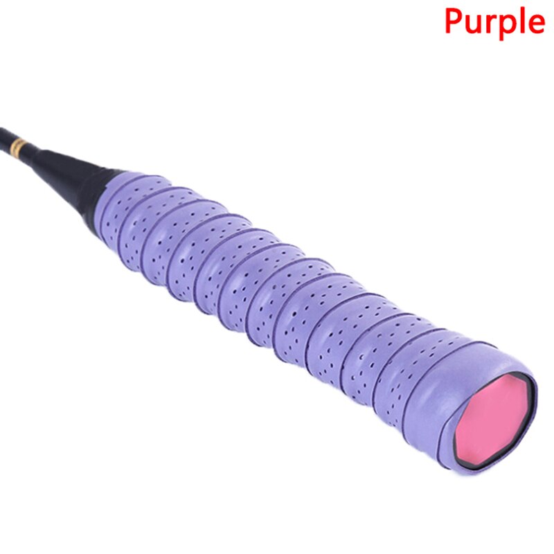 Anti-slip Ademend Sport Over Grip Zweetband Tennis Overgrips Tape Badminton Racket Grips Zweetband: purple
