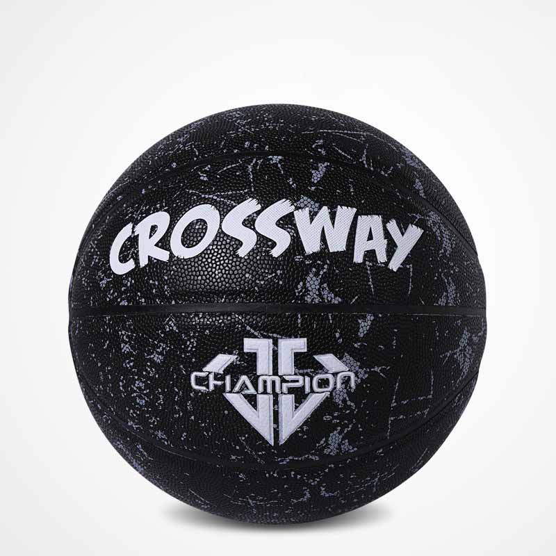 Pelota de baloncesto de PU Crossway, estándar oficial, 7 #, baloncesto Street Freestyle, Basket Ball de entrenamiento con Pin de bolsa de red: champion black