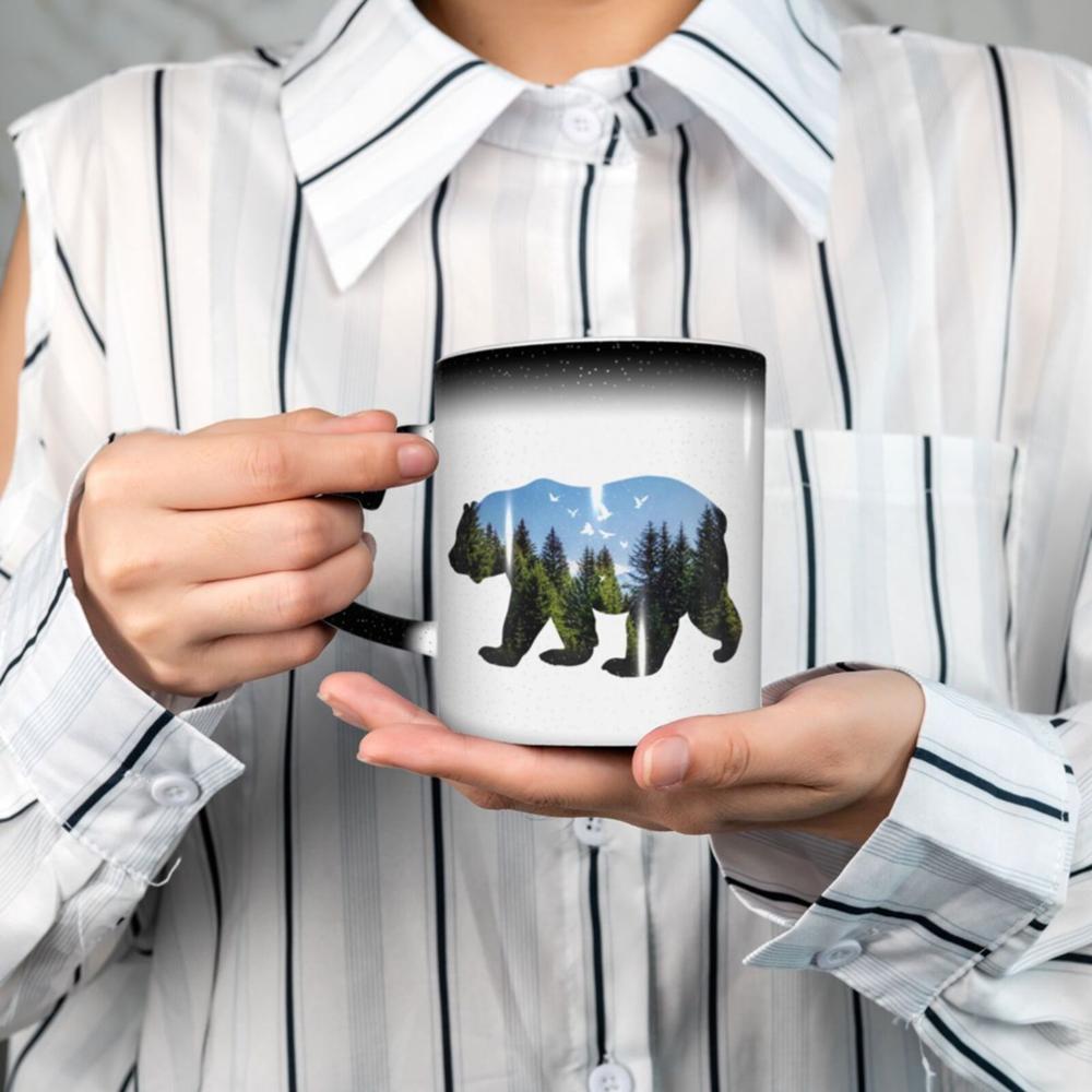 Dagelijks Is Aarde Dag Natuur Bos Wilde Beer Koffie K Mokken Glas Cups Tazas Set Wegwerp Solo Houder Donut Thuis tuin Paar