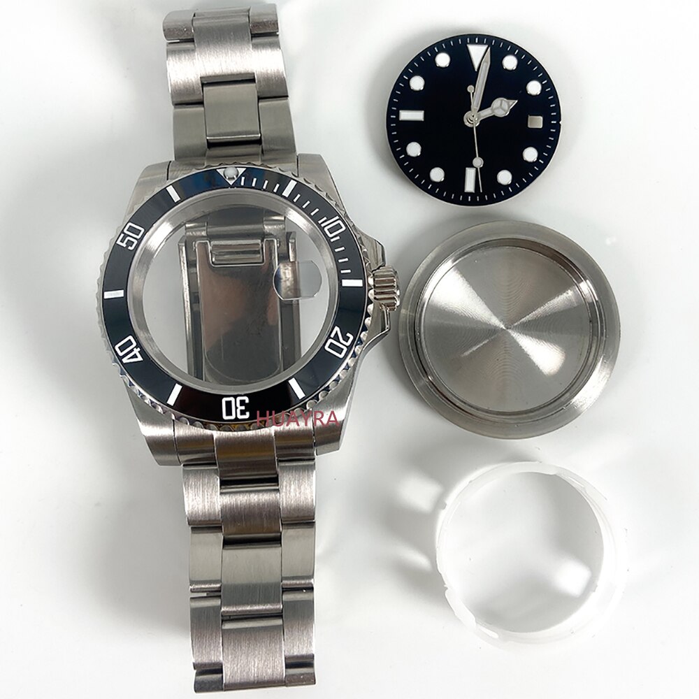 Horloge Accessoires Mannen Mechanisch Horloge 8215 2813 40 Mm Sub Rvs Met Case Set Saffierglas Keramische Ring