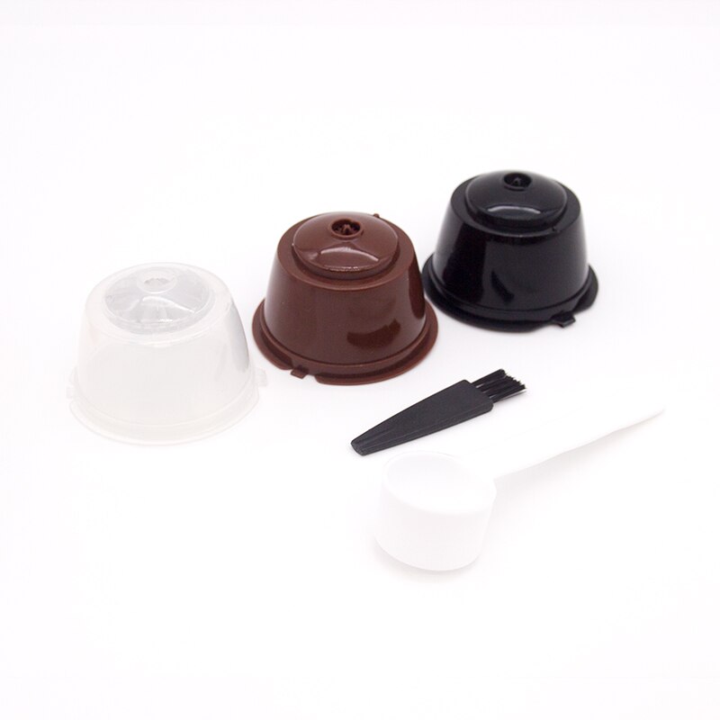 6 pièces adaptées pour Dolce Gusto café filtre tasse réutilisable café Capsule filtres pour Nespresso avec cuillère brosse outils de cuisine: 3pcs-mix1