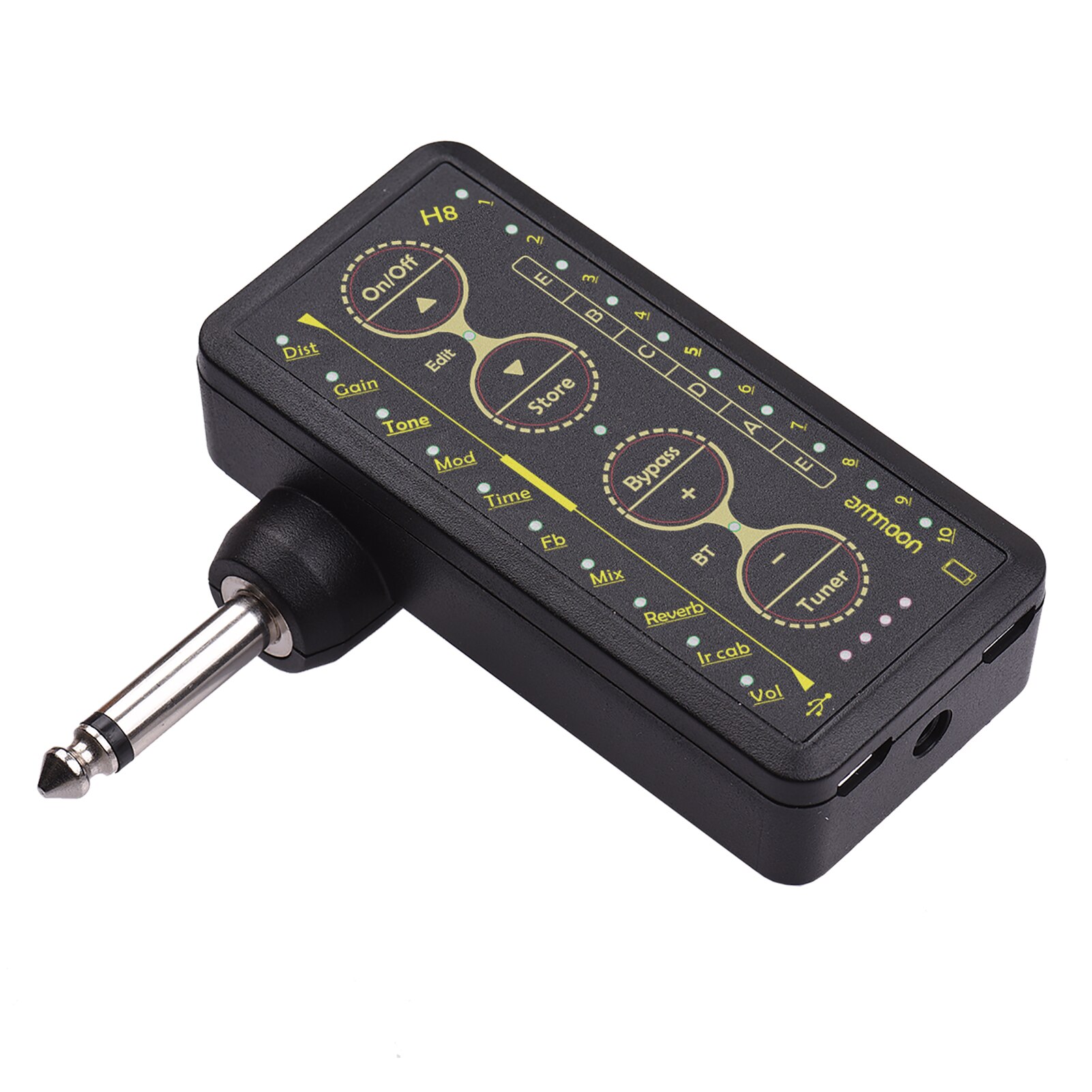 ammoon Multi-effects Guitar Headphone Amplifier Rechargeable Pocket Headphone Guitar Amp with 3.5mm Jack for Guitar Amplifier