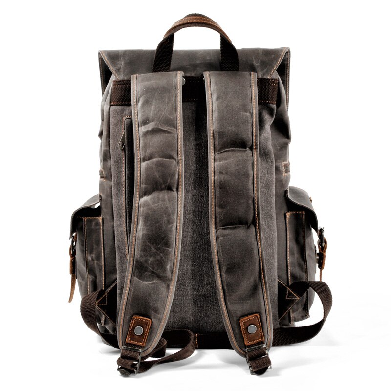 Mochila de lona camuflada vintage masculina, mochila para laptop, mochila de lona impermeável, mochila grande para viagens, escalada