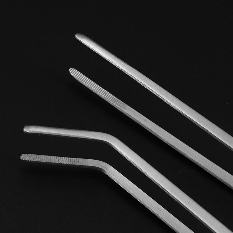 2 stks 27 cm Roestvrijstalen Rechte Pincet En Gebogen Tip Pincet Aquarium Tank Aquatic Plant Tang Pincet Gereedschap voor vis