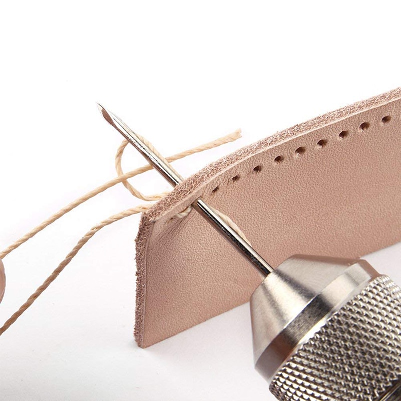 LMDZ – Kit d&#39;outils de réparation pour cuir et tissus lourds, avec 2 aiguilles, bobine et fil