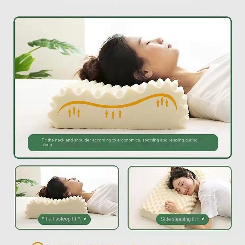 Thai Latex Pillow Natural Latex Massage Pillow Cervical Spine Pillow To Help Sleep Home Comfort Pillow