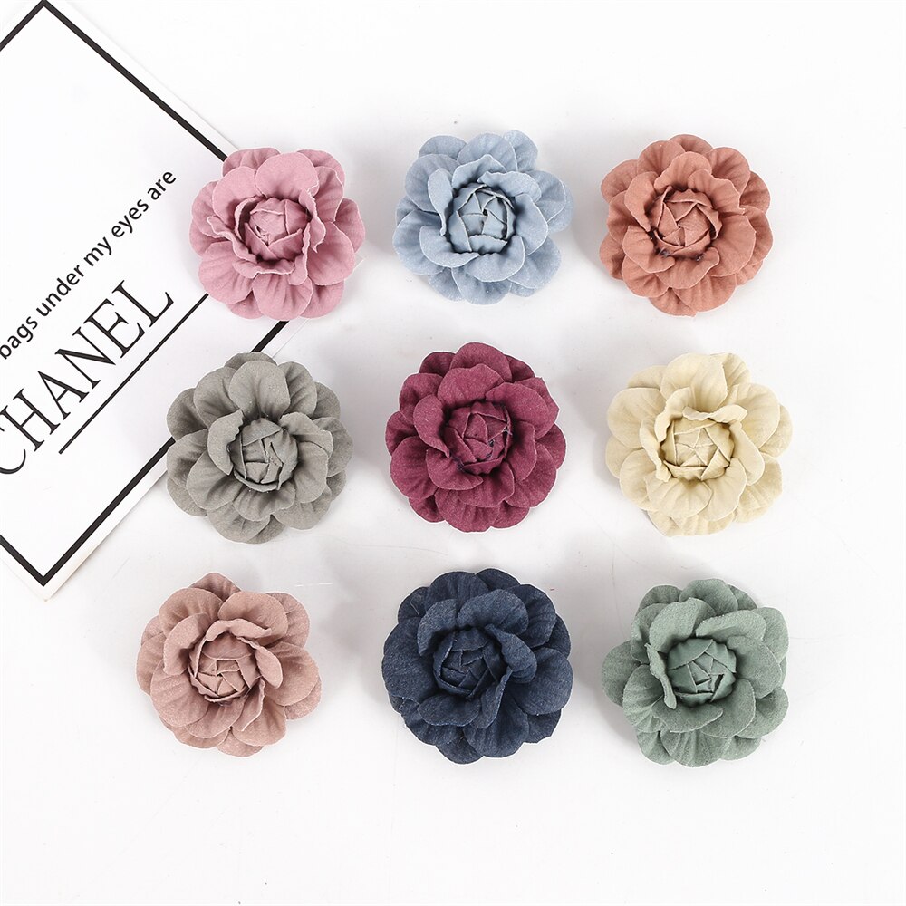 10Pcs Kunstmatige Milieuvriendelijke Bloem Microfiber Bloemen Hoofd Home Decor Wedding Garland Decoraties Diy Haar Corsage Accessoires: zyt16-Multicolor