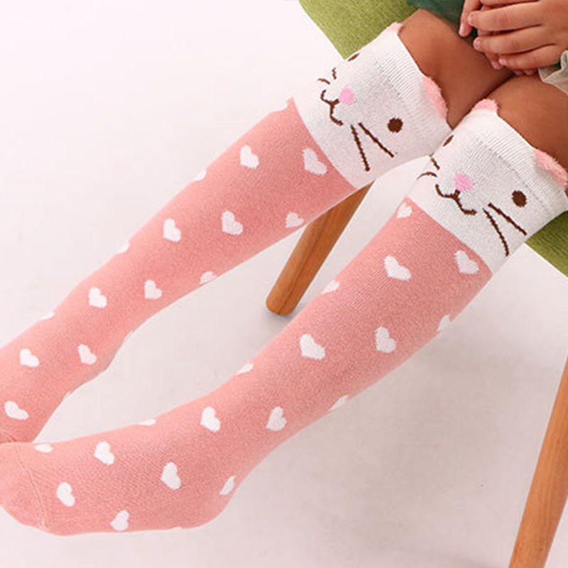 Cute Panda Kids Baby Socks Knee Girl Boy Baby Socks Animal Dot Soft Cotton Socks Striped Children Spring Summer Sock