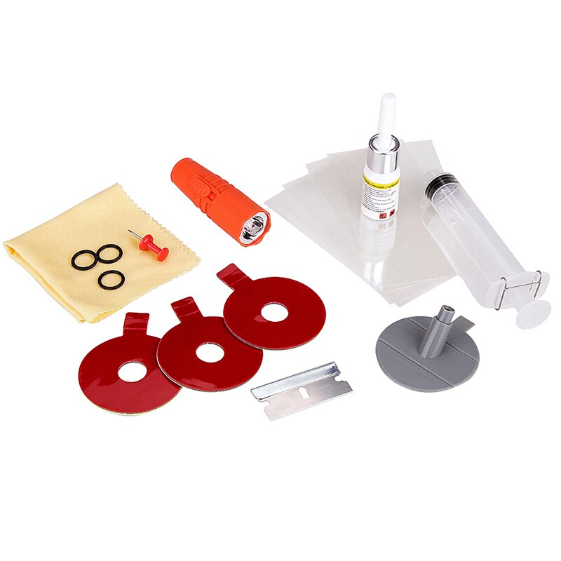 Car Windscreen Repair Kit Glass Windshield Restore Repairing Tools Set UV Light DIY Car Auto Kit Glass for Chip Crack: A Set with UV Light