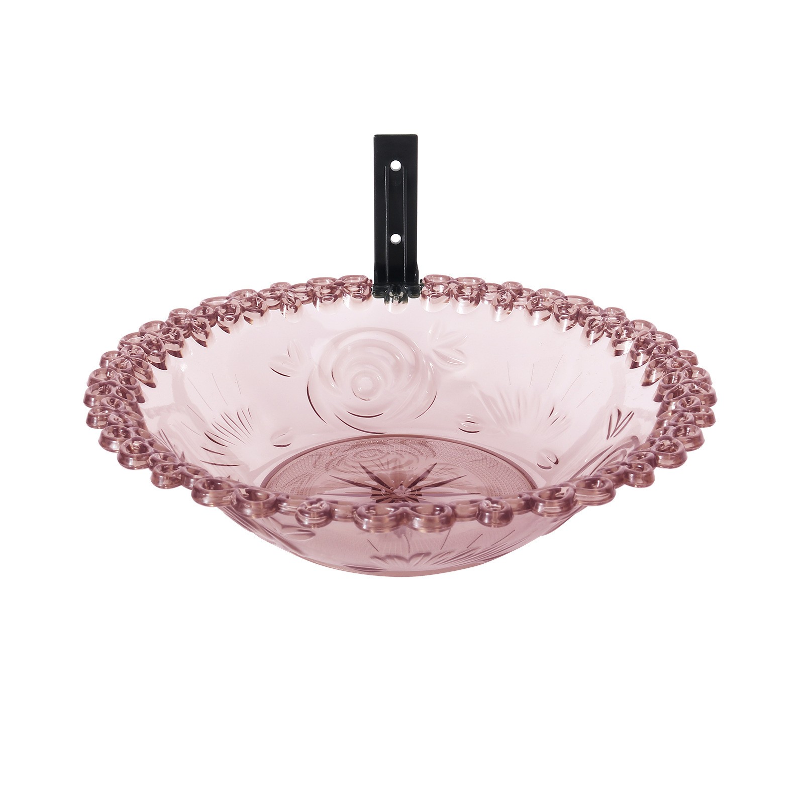 Outdoor Plastic Wandmontage Vogelbad Hangende Vogelvoeder Vogelbad Feeder Lade Wandmontage Vogelbad Binnenplaats Decoratie: Paars