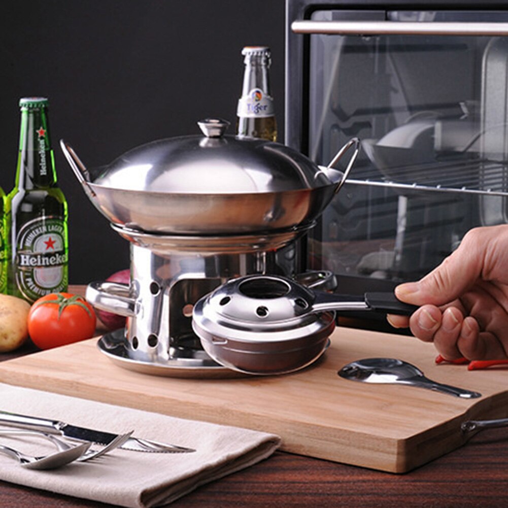 Mini Alcohol Stove Burner Portable Stainless Steel Fondue Burner Stove Chocolate Cheese Fondue Burner Camping Picnic Grill