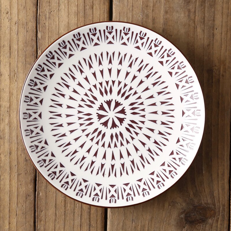 Nordic Creatieve Moderne Minimalistische Onderglazuur Keramische Servies Huishoudelijke 8-Inch Western-Stijl Voedsel En Snack Vlakke Plaat: P 20.5x20.5x2.4cm