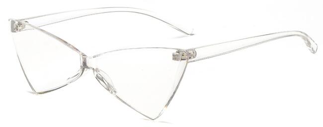 Plastic cat eye Driehoek zonnebril vrouwelijke candy kleur retro vintage bril randloze groene zonnebril vrouwen een stukken eyewear: C11 clear