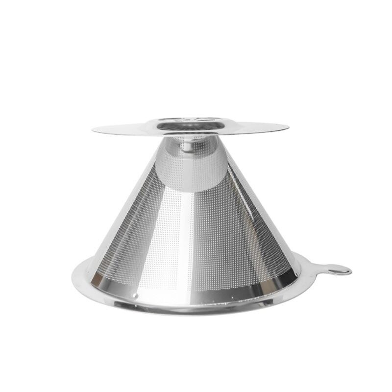 Pour Over Coffee Dripper Stainless Steel Reusable Drip Cone Coffee Filter