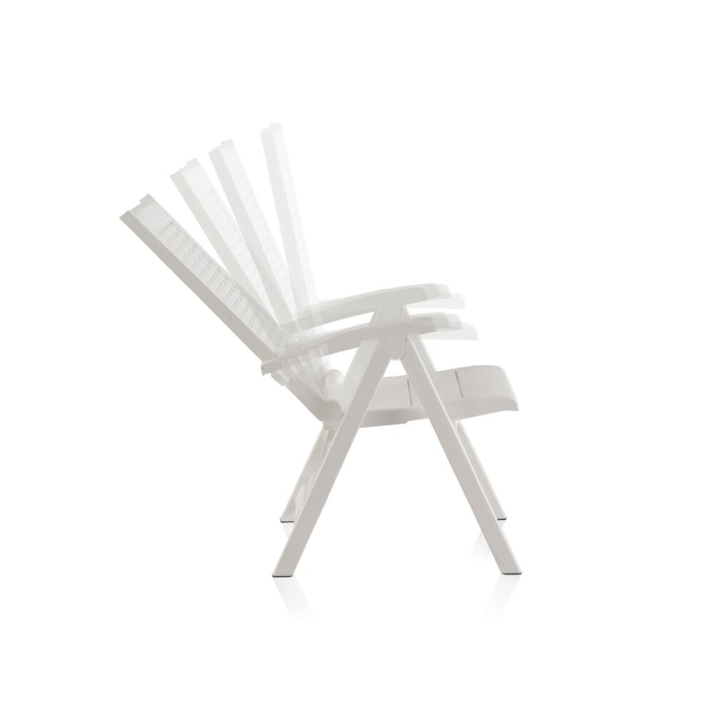 SHAF|Sillon Multiposicion Reclinable Metal para jardin, terraza o piscina blanco, wengue y antracita