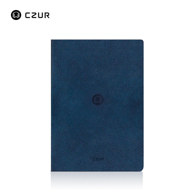 CZUR Smart Journal Notebook with OCR PU Leather Waterproof Cover Recycled Acid Free Paper Notepad for Office School Drawing: Dark Blue - Notebook