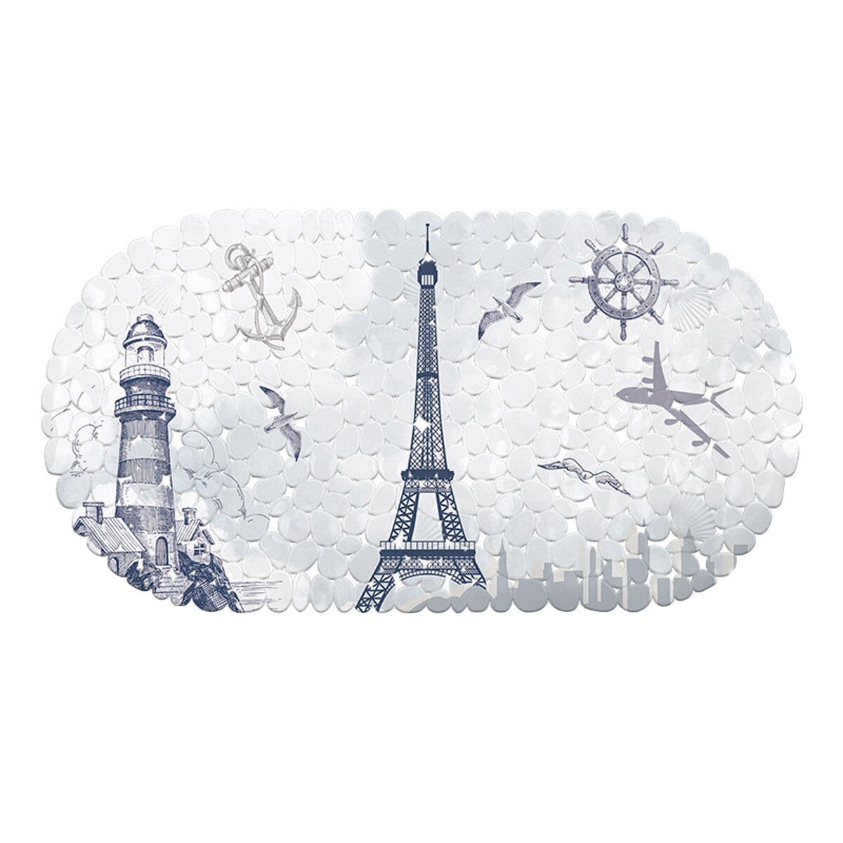 Bathtub Mat Non Slip Oval Shower Bath Mat With Suction Cute Convenience Cups For Kids Adults Non-Slip Mat: A2