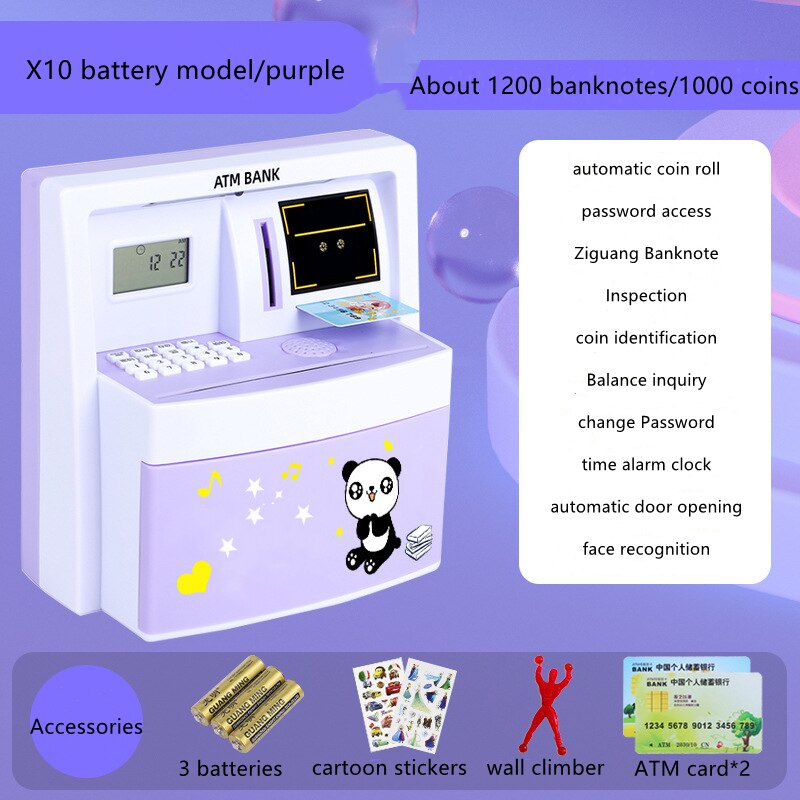 Neue Intelligente Simulation ATM Automatische Lagerung Panzer freundlicher Spielzeug Anti-Herbst Passwort Gesicht Anerkennung Große Kapazität: 5
