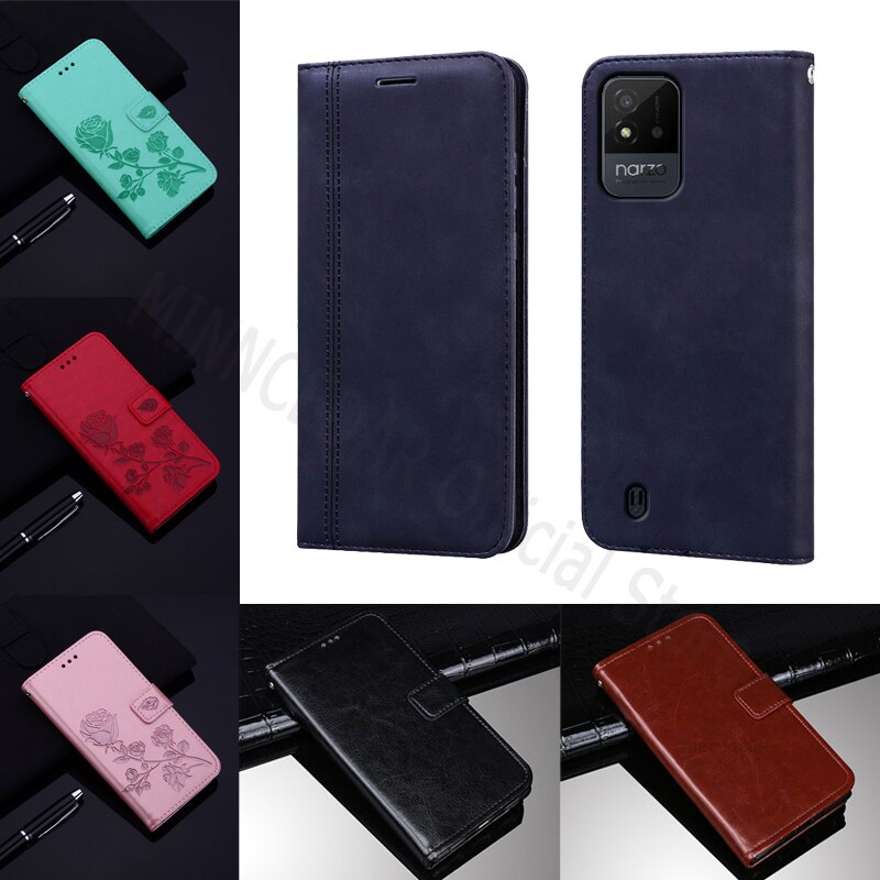 Flip Wallet Phone Funda Cover For Realme RMX3231 Narzo 50i Case Leather Shell Book For Realme Narzo50i Case Protective Etui Capa