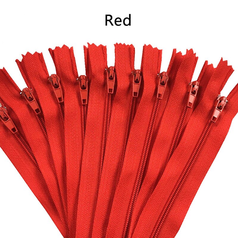 10 kpl 8 tuuman suljetut nylon vetoketjut räätälöity peitto craftter vetoketjut itse ompelemiseen kiinnitin vaatteiden ompelutarvikkeet: Punainen
