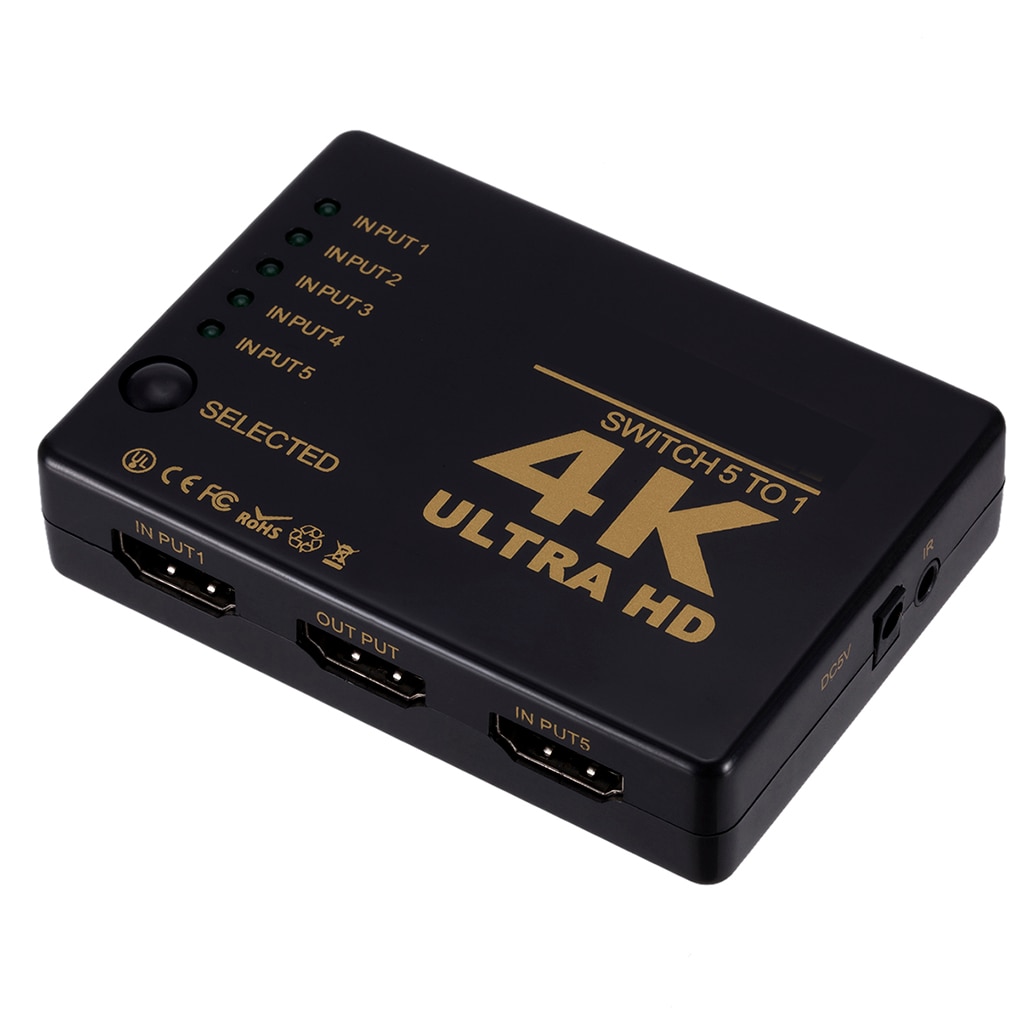 Afstandsbediening Video Selector Hd 5 Om 1 Switch Box Video Signal Switcher 4K Resolutie Ondersteund