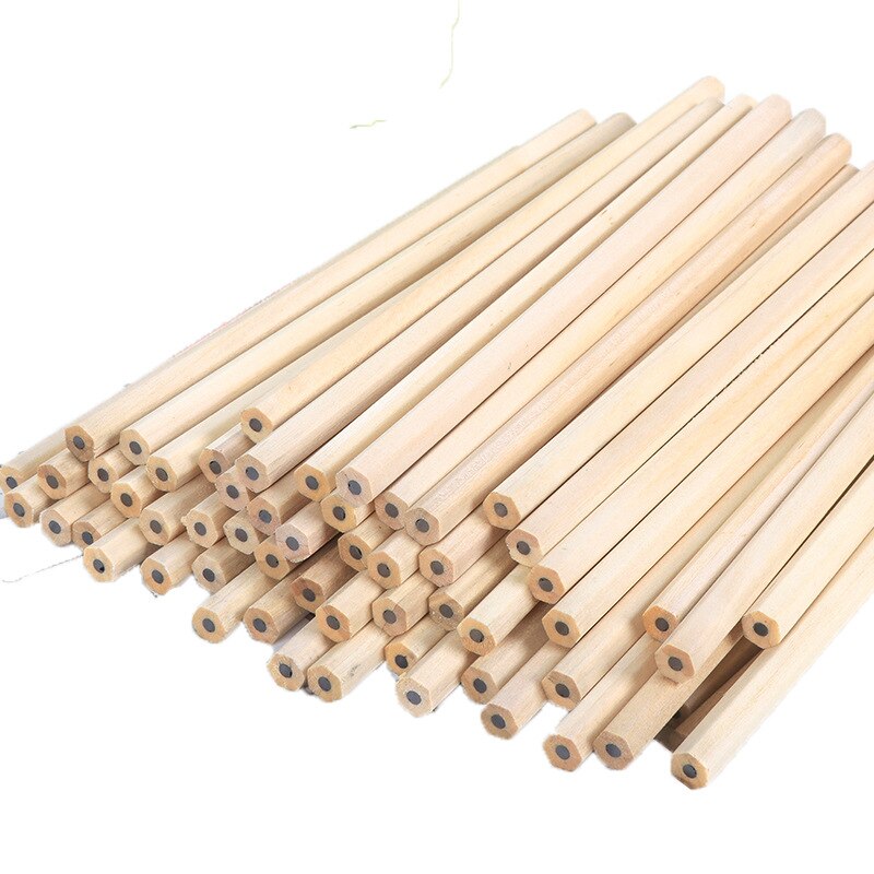 100pcs/ lot Eco-friendly Natural Wood Pencil HB Black Hexagonal Non-toxic Standard Pencil Cute Stationery Office School Supplies