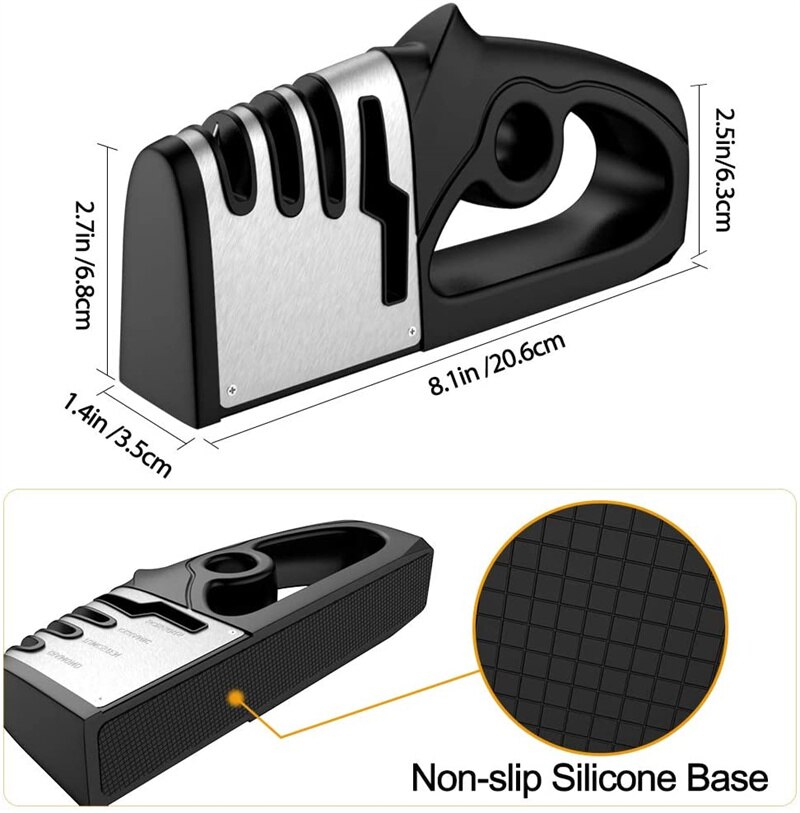 4 In 1 Knife Sharpener Vegetable Cutter Shears Kitchen Accessories Diamond Quick Sharpening Tool Grinding Machine Kitchen Tools