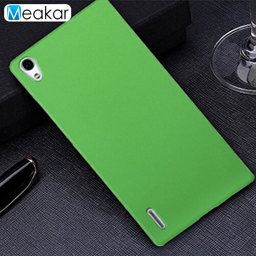Capa de plástico fosco coque 5.0for huawei p7 caso para huawei ascend p7 dupla P7-L10 P7-L00 P7-L05 telefone volta coque capa caso: green