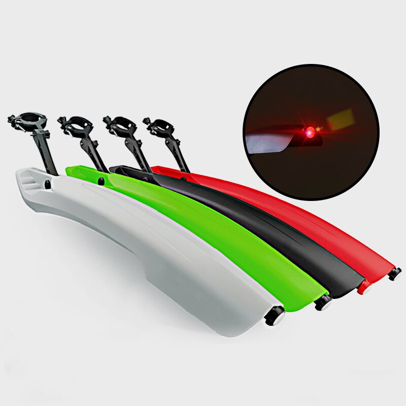 Staart Led-verlichting Mtb Fiets Spatbord Spatbord Mountainbike Voor Achter Spatbord Vleugel Plastic Fietsen Spatbord Onderdelen Accessoires