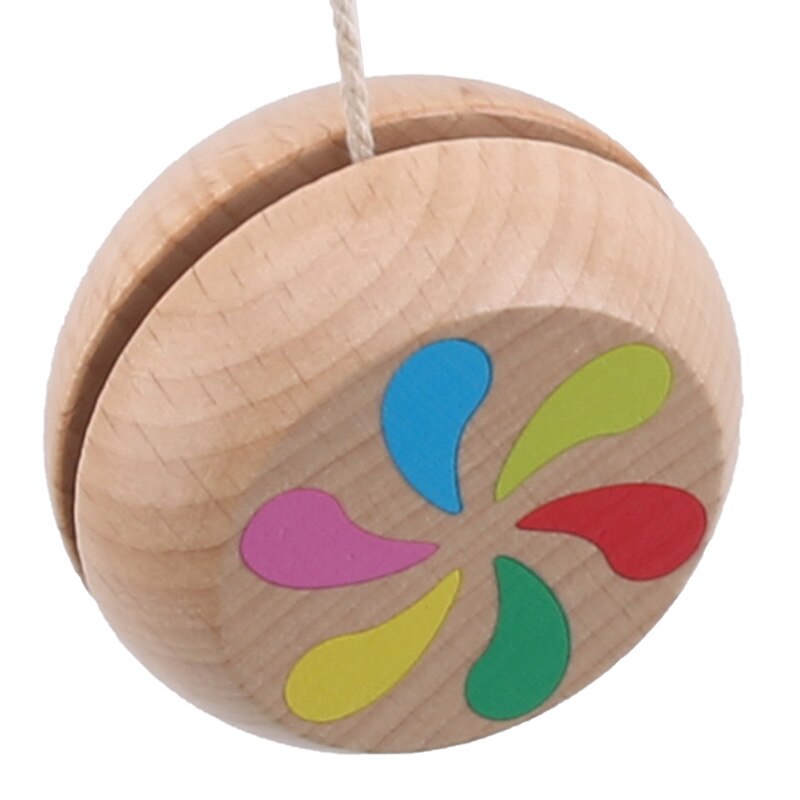 Wooden Yoyo Toy Yo Yo Toy For Children Yoyo Ball Party Favors Windmill Floret Pattern For Kids