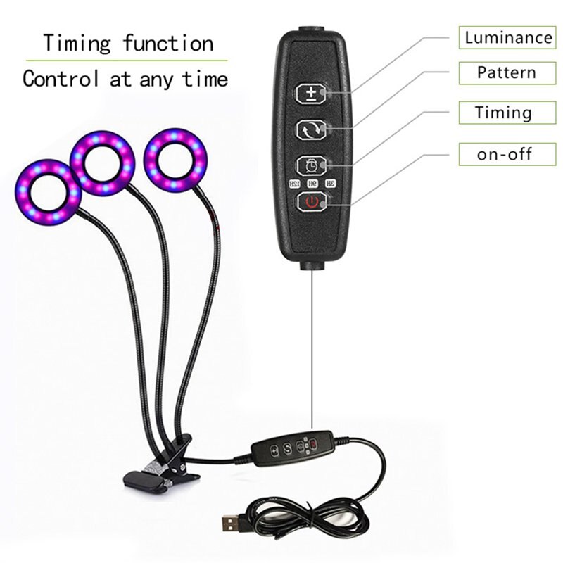 Grow Light,30W LED Grow Lamp Plant Lights Full Spectrum,Auto ON & Off with 3/9/12H Timer 9 Dimmable Levels Clip-On Desk Grow L