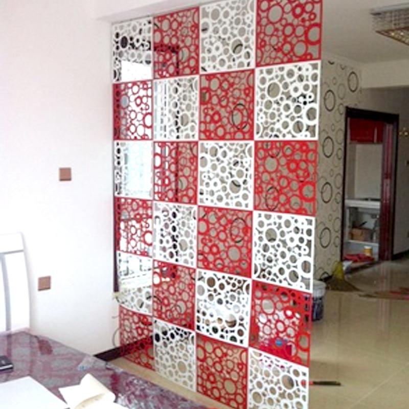 Room Dividers Tv Wall Stickers Screen Partition Entranceway Door Hanging Screen Cutout Grilles 4pcs/lot