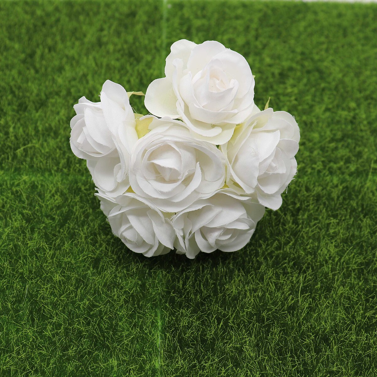 6 stuks kunstbloemen zijden roos boeket bruiloft home party decoratie DIY bloem muur plakboek geschenkdoos ambachten: 2