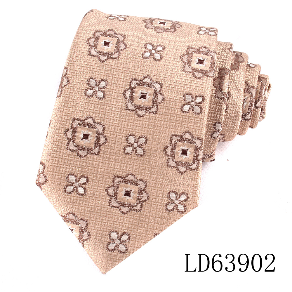 Maillard Coffee Color Ties For Men Women Floral Stripe Neck Tie For Wedding Business Classic Brown Color Neckties Men's Neck Tie: black