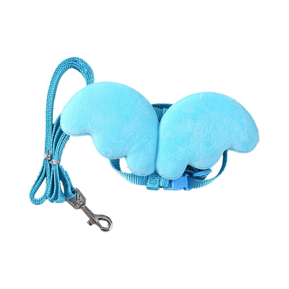 Harnais de canard à d'aile, boucle Flexible, corde longue de couleur unie, joli harnais de canard facile à porter pour Animal: Bleu / XS
