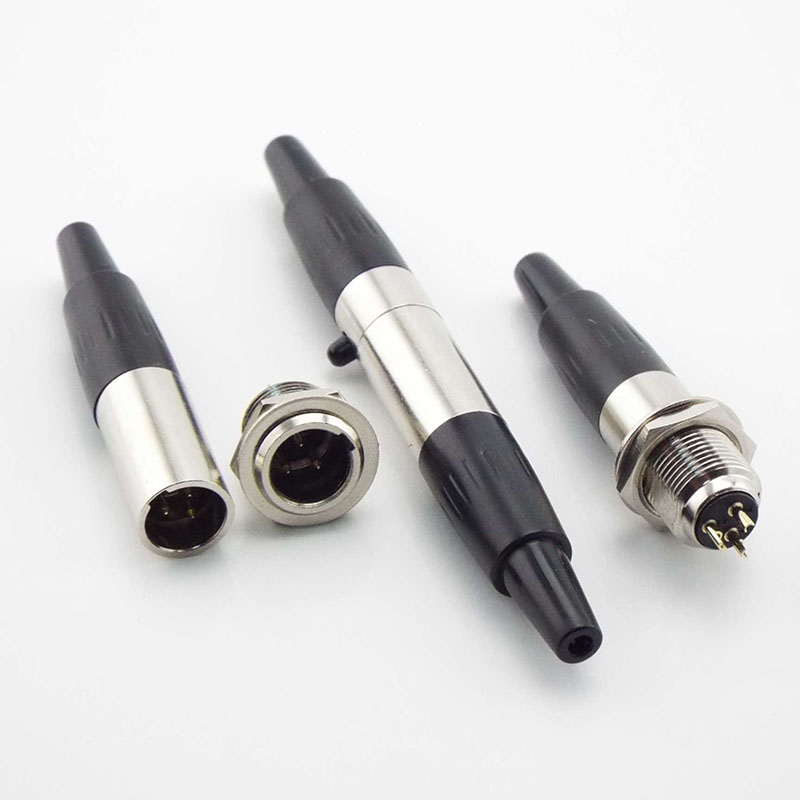 Mini Audio Adapter Microphone 3Pin XLR Male Female Power Plug Soldering Straight MIC Connector
