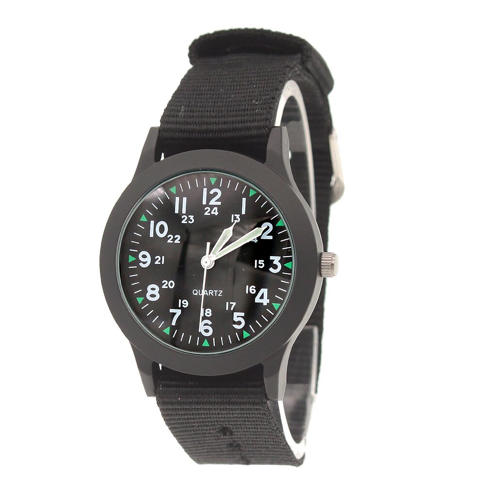 Sød nylon rem ur fødselsdag jul piger drenge armbåndsur børn & #39 dages børn: Sort sort rem