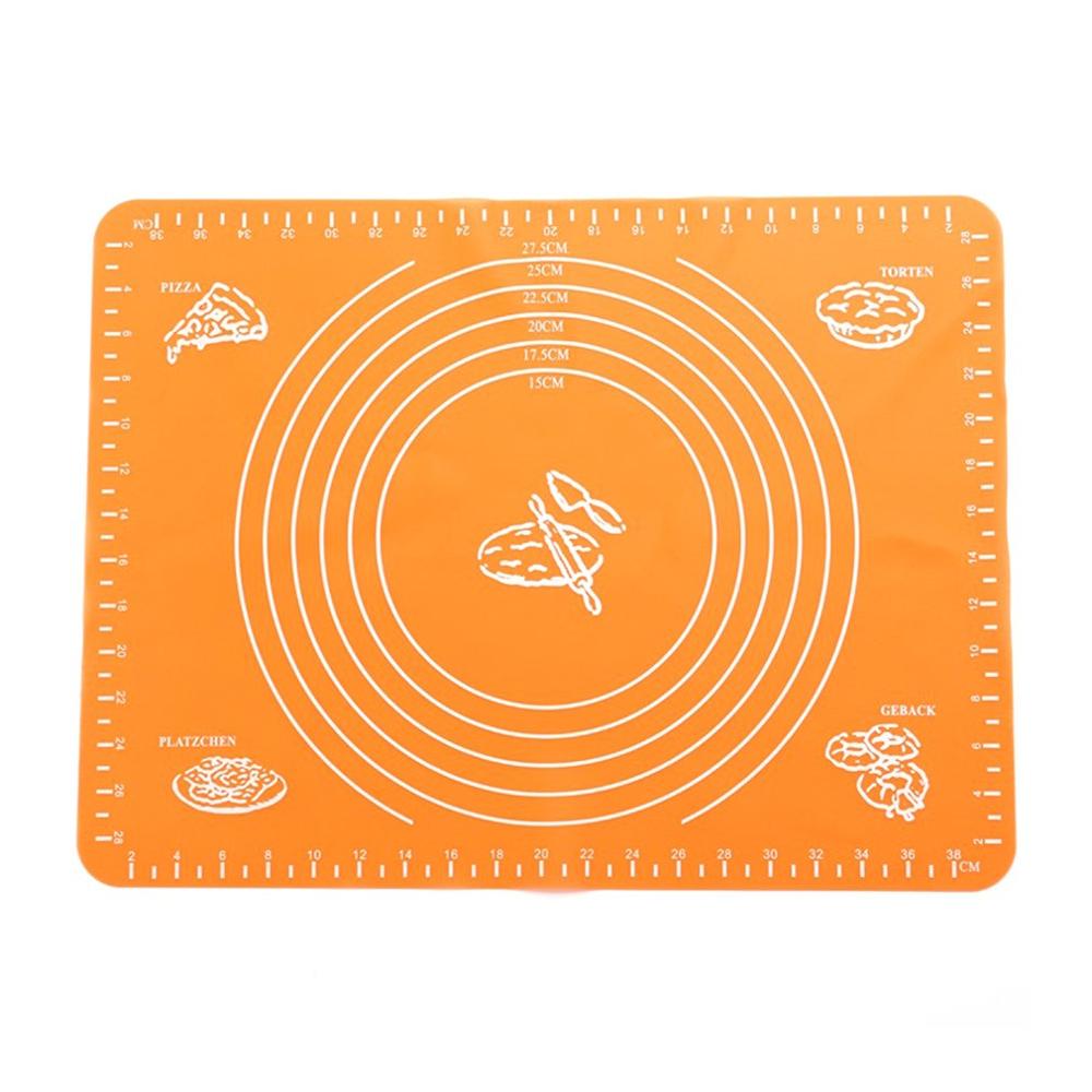 Anti-Klevende Siliconen Bakken Taart Fondant Rolling Massa Kneden Mat Grill Tafel Hoge Qulity Schaal: orange 40x30cm