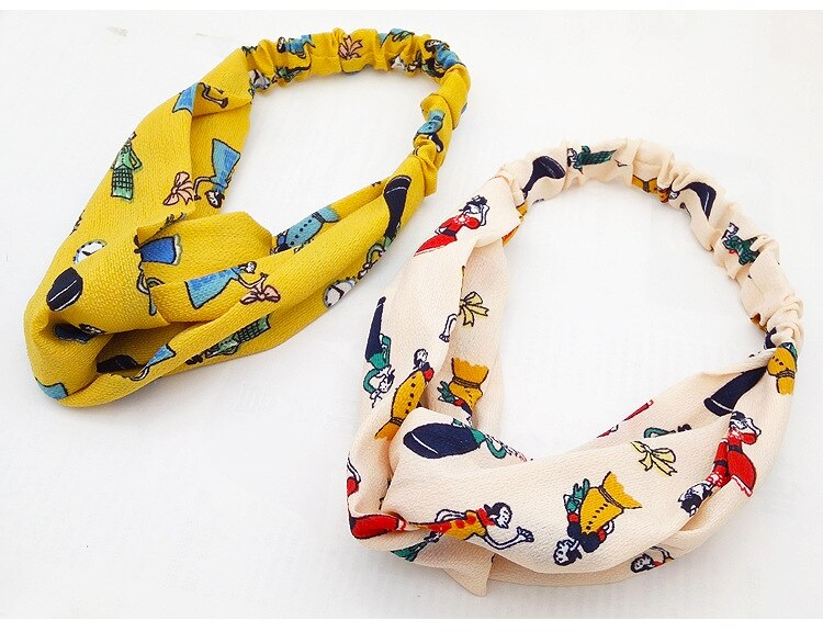 HG Women Girls Bohemian Hair Bands Print Headbands Vintage Cross Turban Bandage Bandanas HairBands Hair Accessories