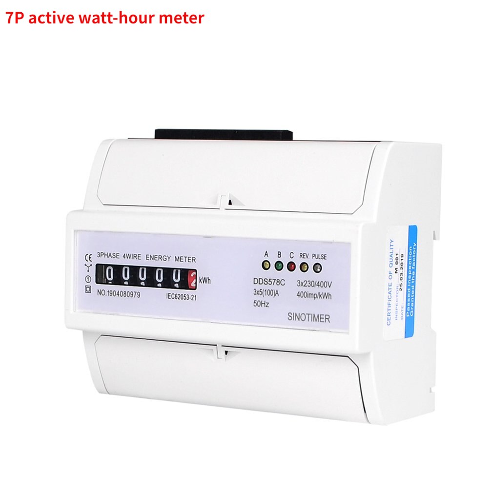 DIN Rail Mount AC 380V 5-100A Three Phase 2 Wire Digital Power Meter Electricity Cost Measuring Meter: DDS578C